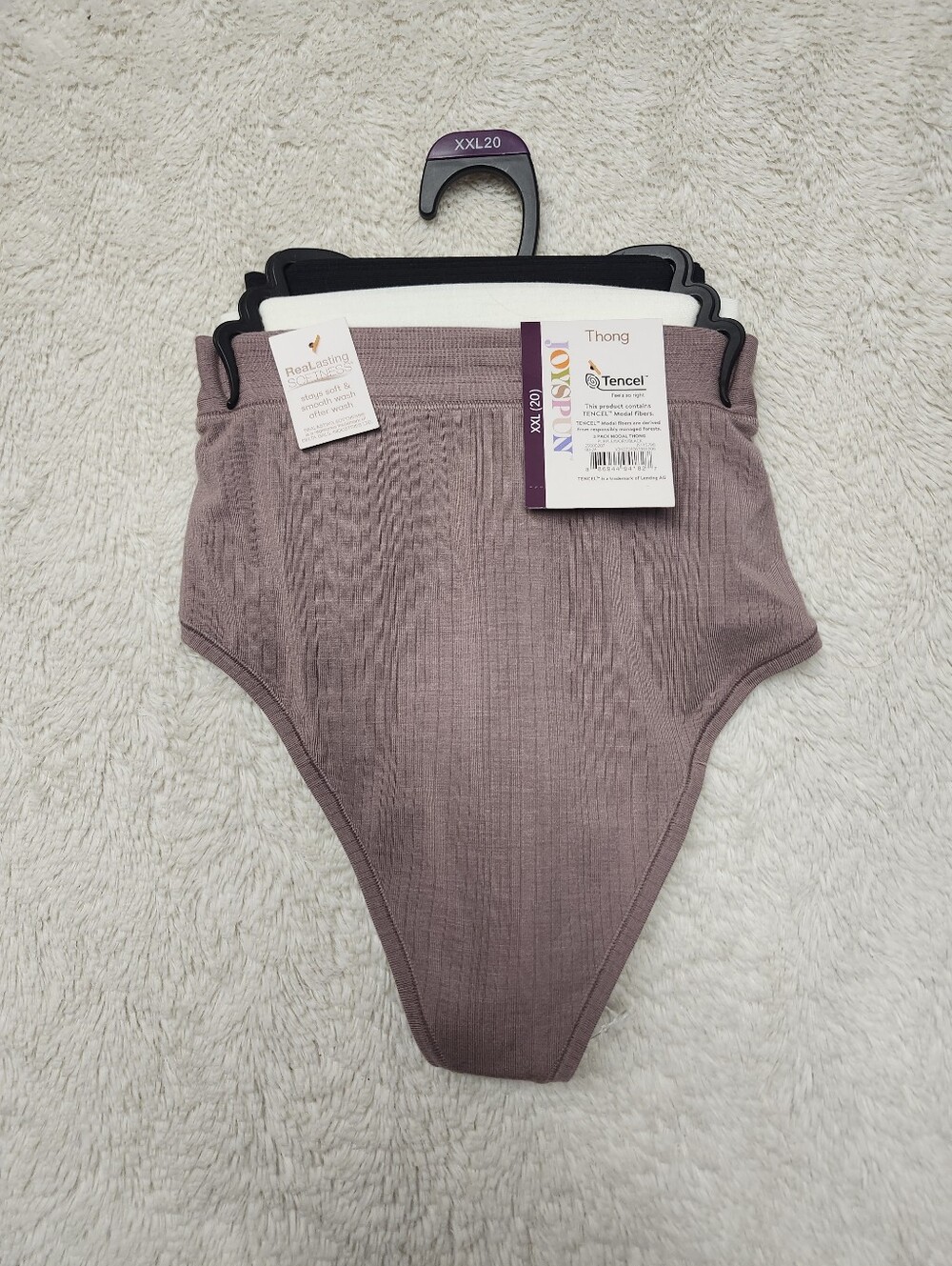 • NWT Joyspun Ribbed Tencel Modal Thong Panties Underwear 3-Pack Women's XXL 20